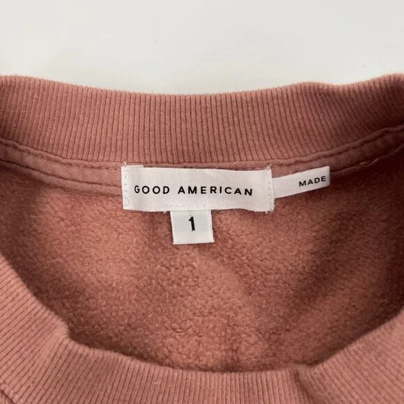 Good American Pink Cropped Crewneck Sweatshirt | Made in USA - Picture 4 of 7